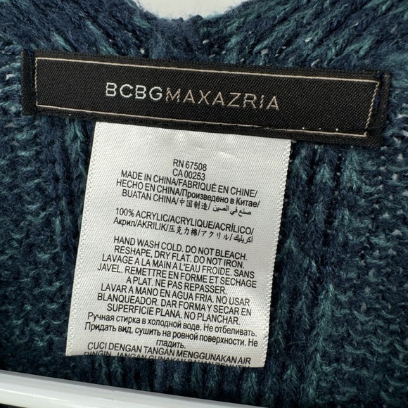 BCBGMazAzria blue striped poncho shrug shawl one size - Picture 3 of 7